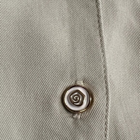 Simple Retro Women's Top Button Down Blouse Short Sleeve Size Large Embroidered - Picture 4 of 9